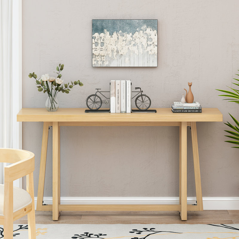 Console, élégante table d'entrée rectangulaire, console extérieure pour patio, table de couloir robuste, canapé pour vestibule, salon, chambre à coucher et patio