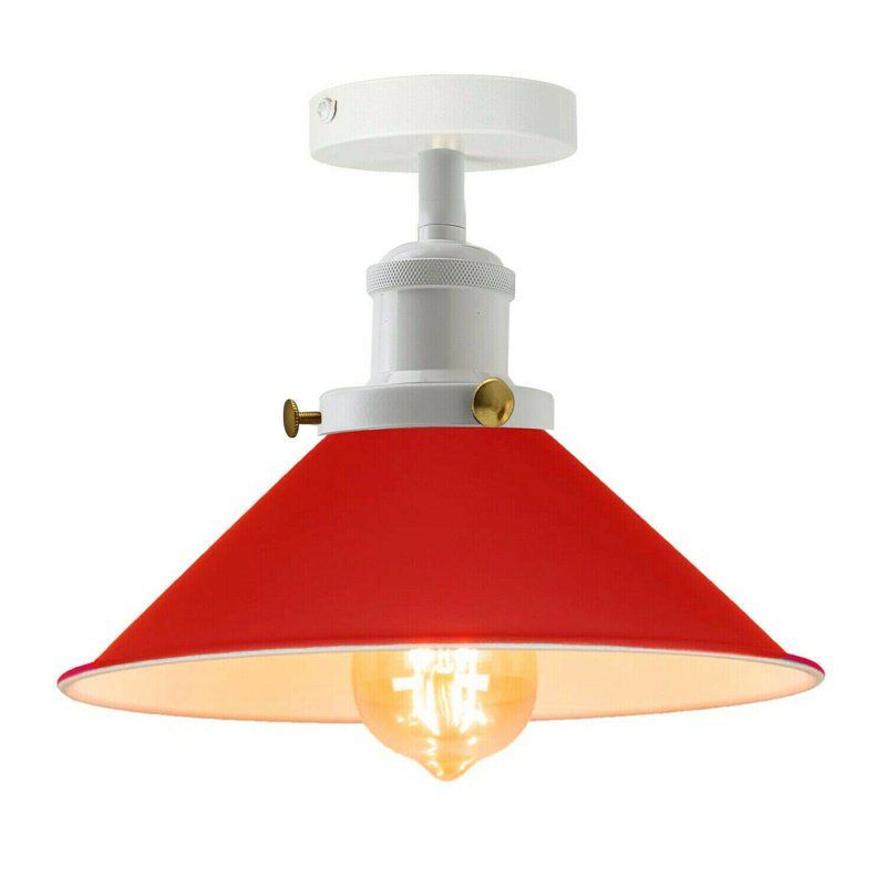 Boldt Semi Flush Mount, Red, White