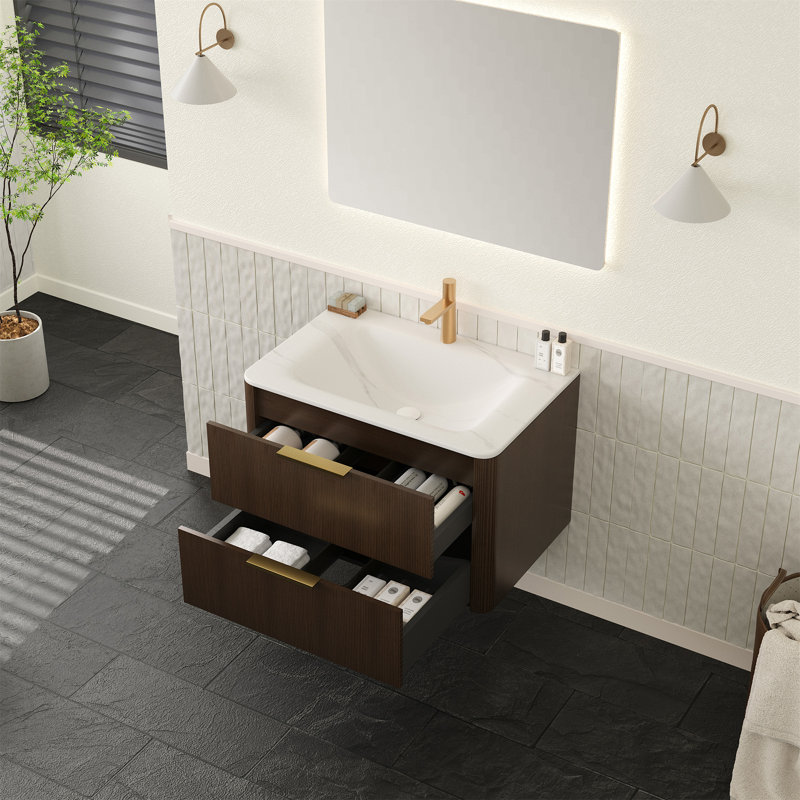 Meuble-lavabo avec lavabo Zane 30, 30", Noyer