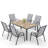 6 - Person Outdoor Patio Dining Set, 59.1'' Hdpe Dining Table & Stackable Chairs , All Weather Dining Set For Lawn, Garden, Backyard-126090377-126090379-126090381