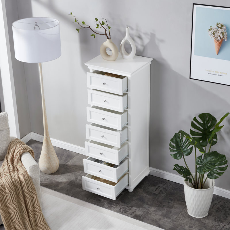 Commode 7 tiroirs pour la lingerie Arsenie, Blanc