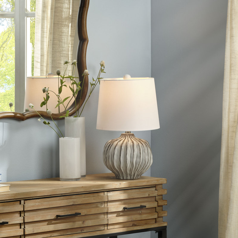 Reef Ceramic Table Lamp with Linen Shade