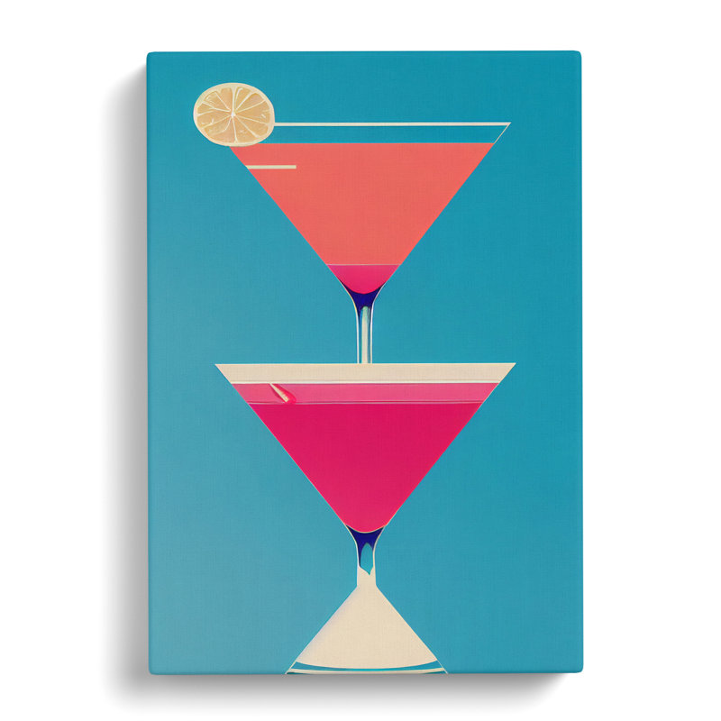 Cocktail Geometric - Wrapped Canvas Print, 60cm H x 40cm W x 3cm D