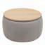 Repose-pieds rond avec rangement, table de bout et repose-pieds-1077505030