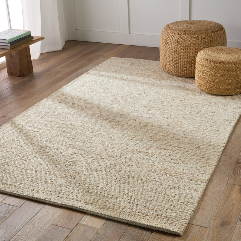 Tapis beige tissé à la main Caitlin, Rectangle 8 pi x 10 pi