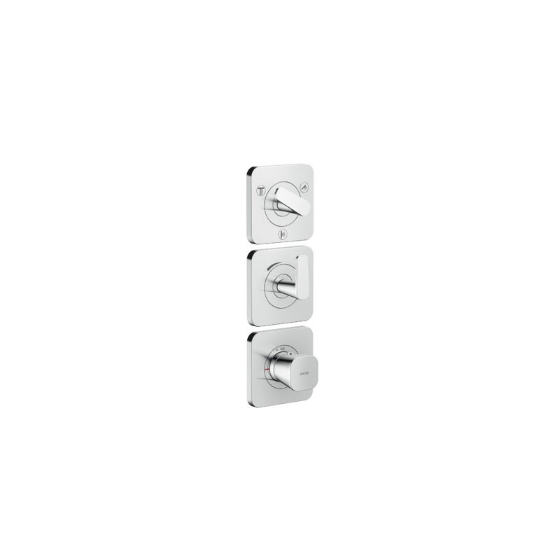AXOR Citterio C Thermostatic Module Trim 15" X 5" For 3 Functions- Cubic Cut, Chrome