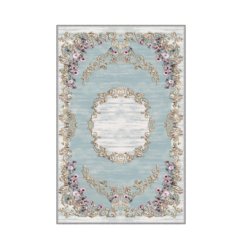 Luxurious Woven Area Rug, 5.9 x 9.2 ft, 100% Polyester, Antibacterial | Non-Slip PVC Felt Dot Underside, 0.3 in Pile Height | Machine Washable, 3D Digital Print, Perfect for Living Room & Bedroom Décor