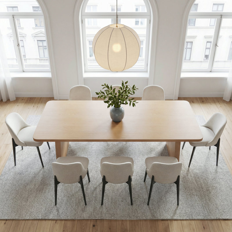 Ensemble de table de salle à manger en bois massif 8 personnes Fika, Chêne