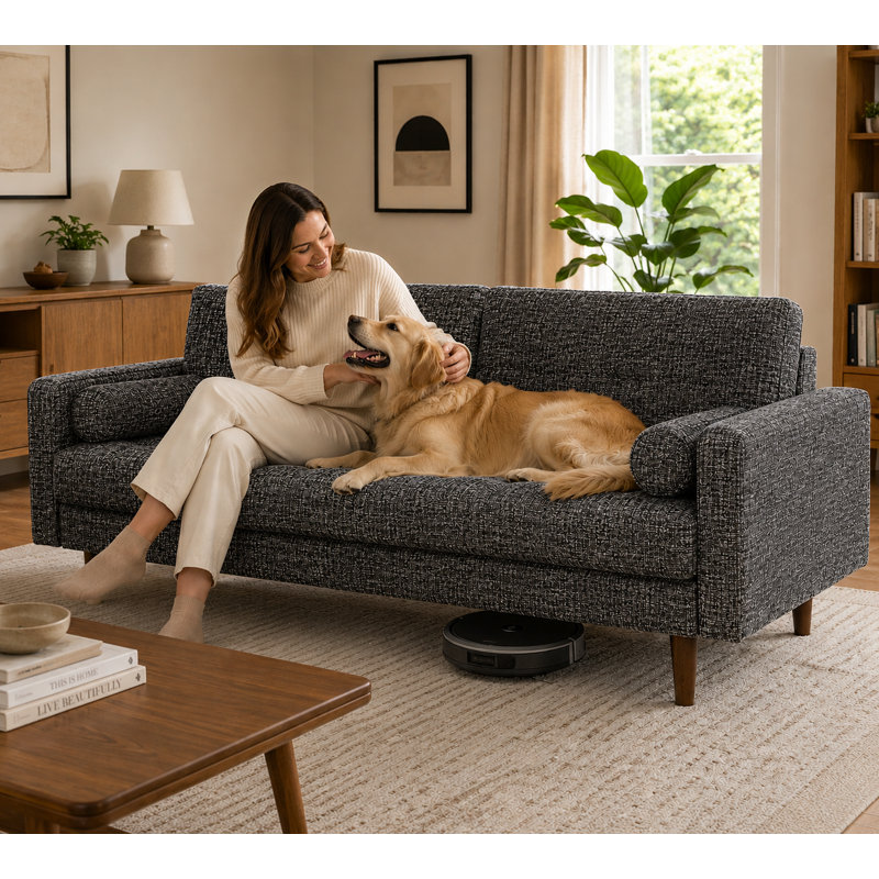 Canapé et causeuse Bridgeview, H 33 po x l 58 po x P 32 po, Lin gris foncé