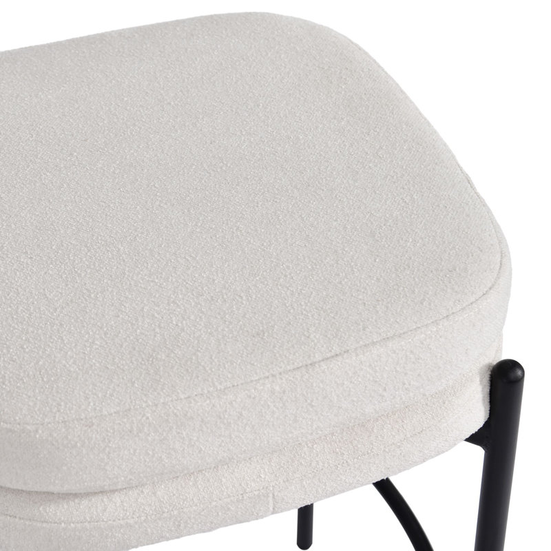 Tabouret de comptoir rembourré Opaline, beige clair (ensemble de 2)