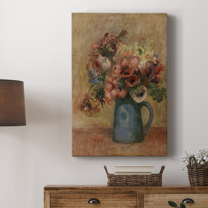 Motif floral rétro CCLIX - Cavas enveloppés de galerie, H 18 po x l 12 po