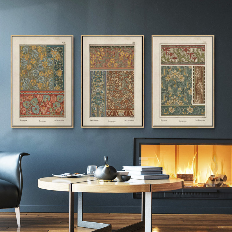 Ensemble botanique VI 3 pièces, H 36 po x l 72 po, Naturel