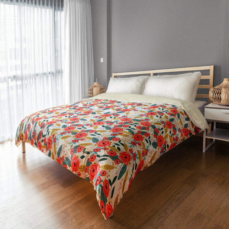 Blush Floral Duvet Cover, King Duvet Cover