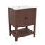 Meuble-lavabo moderne 24 po avec lavabo en céramique exquis et tablette ouverte-118041298