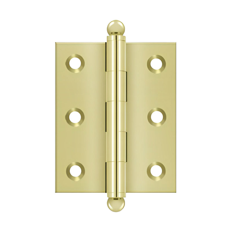 2.5'' x 2'' Butt Bearing Hinge, Unlacruered Brass