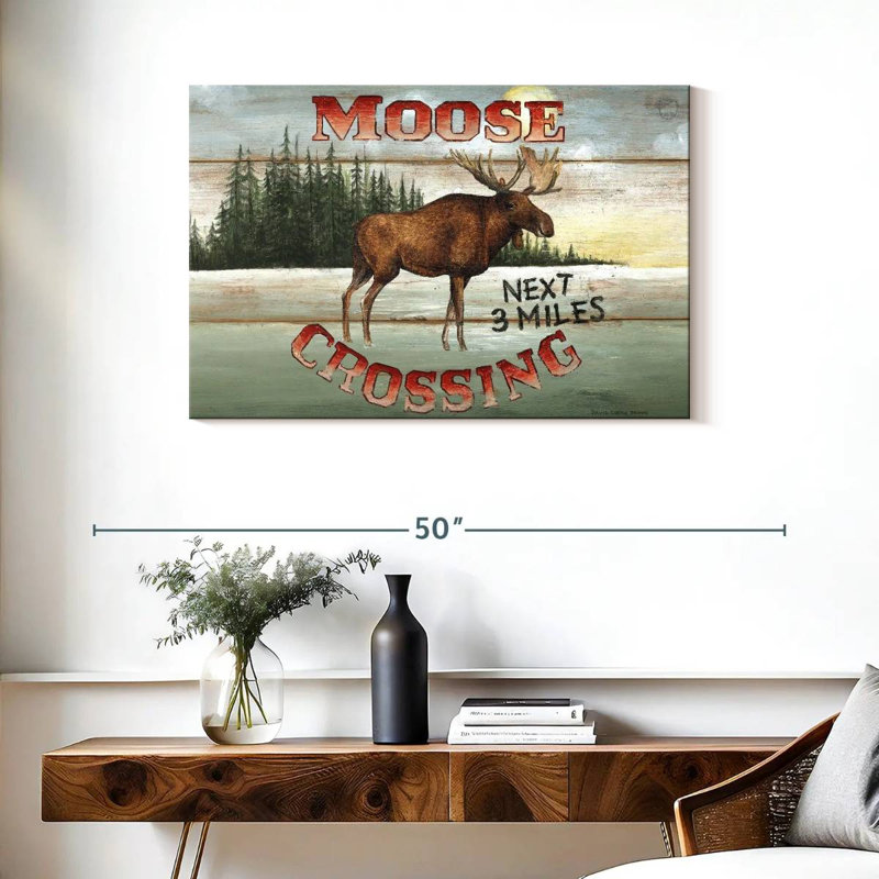 Plaque murale «Moose Crossing I», H 24 po x l 36 po