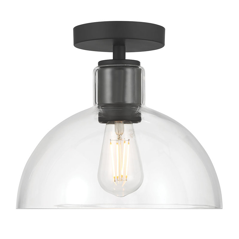 Knightsdale 10" Wide 1-Light Semi-Flush Mount, Matte Black