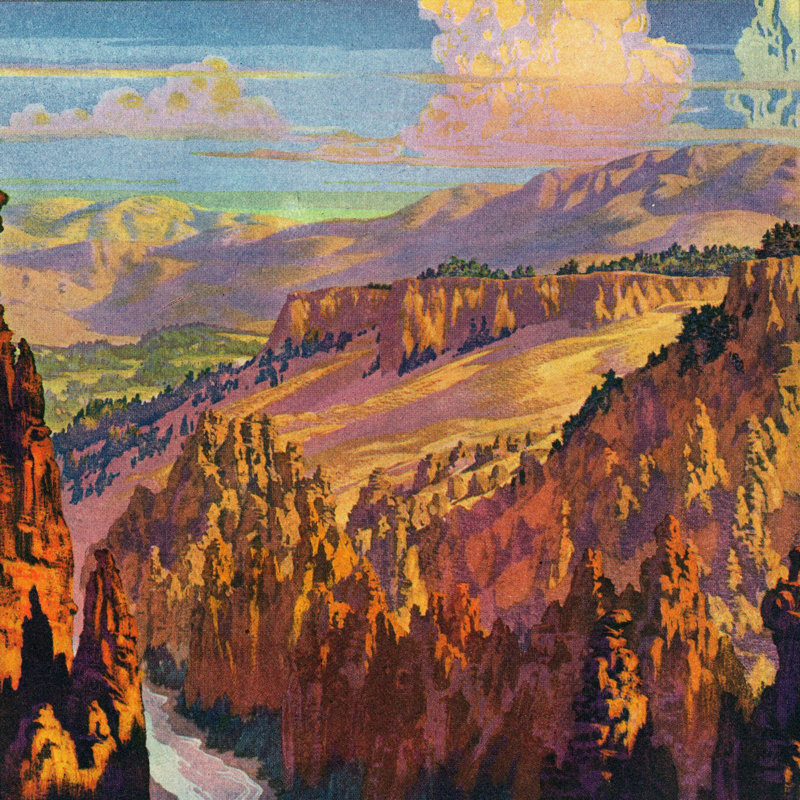 « grand canyon », reproduction d’art sur toile tendue, H 18 po x l 18 po x P 1,5 po