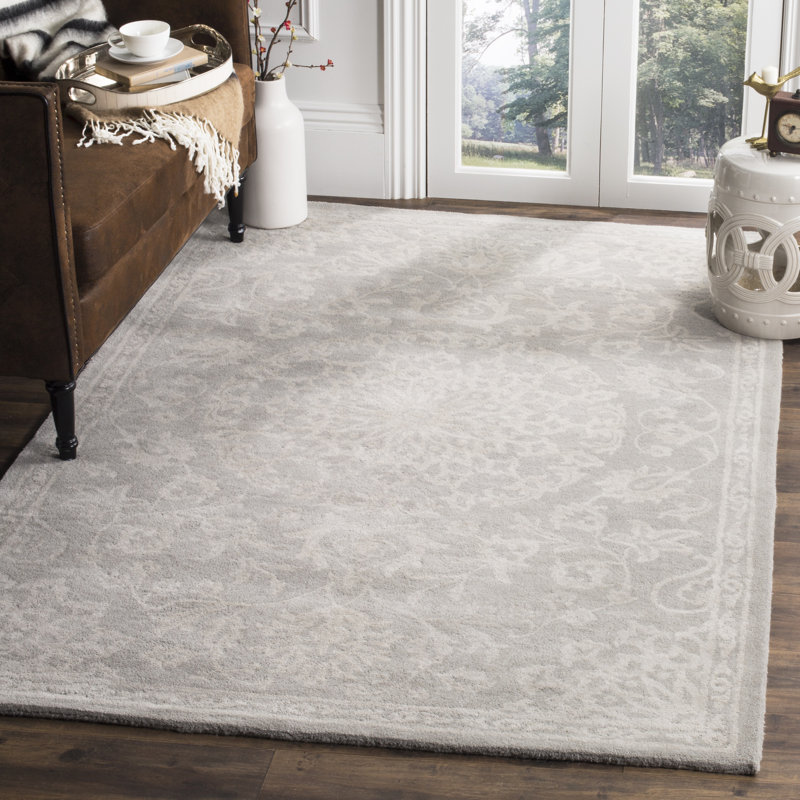 Eliott Rectangle Floral Wool Hand Tufted Area Rug, Rectangle 152 x 244 cm