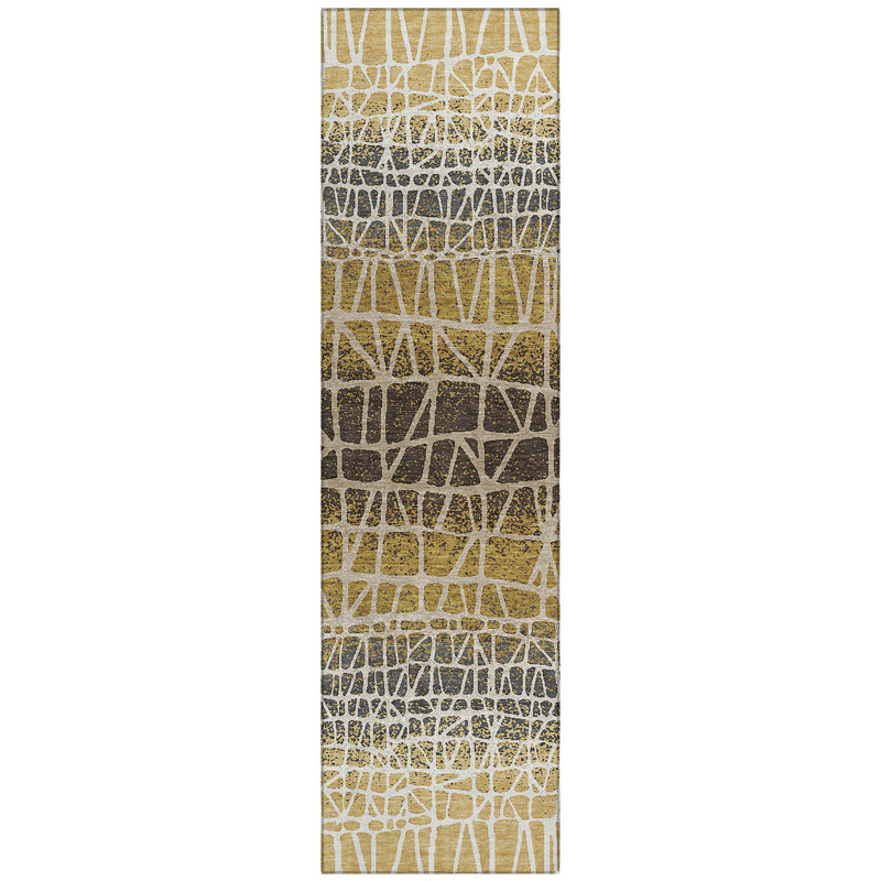 Machine Washable Indoor/Outdoor Raemoore ACN2404 Geometric Rug, Runner 2'3" x 7'6"