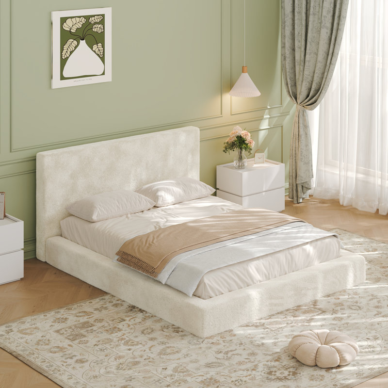 Cadre de lit sans cadre Airframe avec coussin éponge rembourré en nuage, assemblage facile