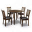 Ensemble de salle à manger 5 pièces Kitchen Table ronde et 4 chaises d'appoint en bois
