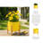 Glossy Ceramic Outdoor Planter on Stand for Indoor Home Decor - Modern Contemporary Flower Pot for Living Room or Patio - Yellow-770724191-770724190