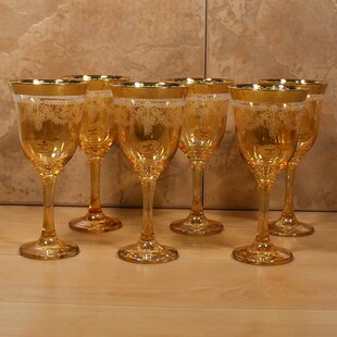 Lorren Home Trends 5 oz. Red Color with Gold Champagne Flute Stem Set (Set  of 4) 1520 - The Home Depot