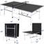 Table de ping-pong portable de 8 pi, table de tennis de table pliable avec raquettes, balles et filet, mode de jeu solo, roues intégrées pour la salle de jeux intérieure et extérieure-135456825
