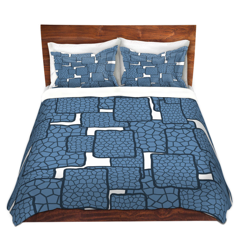 Ensemble de housse de couette mid century, 1 housse de couette grand + 2 taies standards