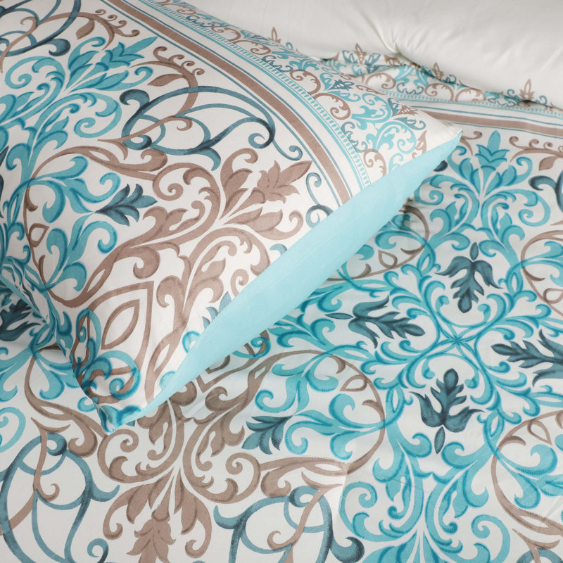 Ensemble d'édredon réversible en microfibre 5 pièces Cresida, Grand