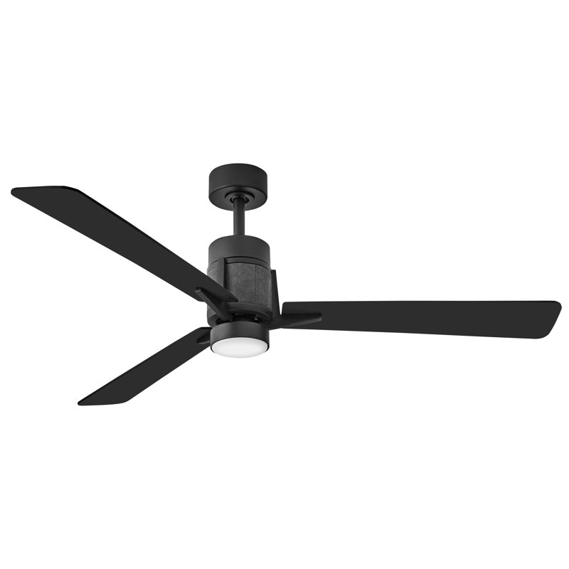 Atticus 56-in Integrated LED Smart Fan w/ HIRO control, Black