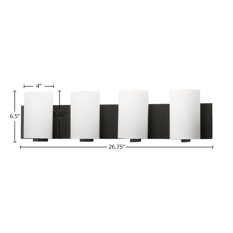 Éclairage pour meuble-lavabo à 4 lumières Abhijeet, Noir