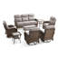 Ensemble de conversation pour table d'extérieur en osier 8 pièces avec 4 chaises pivotantes et tables d'appoint Totnes-1752938761-1752938783