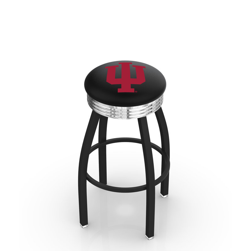 Tabouret de bar Logo Series, Tabouret de bar d'une hauteur de siège de 30 po, Chrome soudé solide, Université d'Indiana