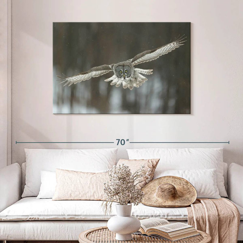 Brampt Flying Great Gray Owl, 30" H x 45" W