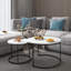 Table basse gigogne de 27,6 po pour salon de chambre à coucher, balcon, structure en marbre (ensemble de 2)-112941334