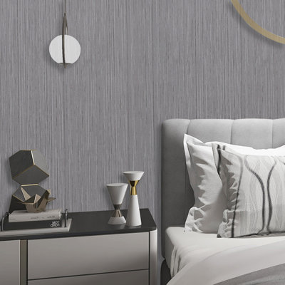 Self-Adhesive PVC Wallpaper in Dark Grey