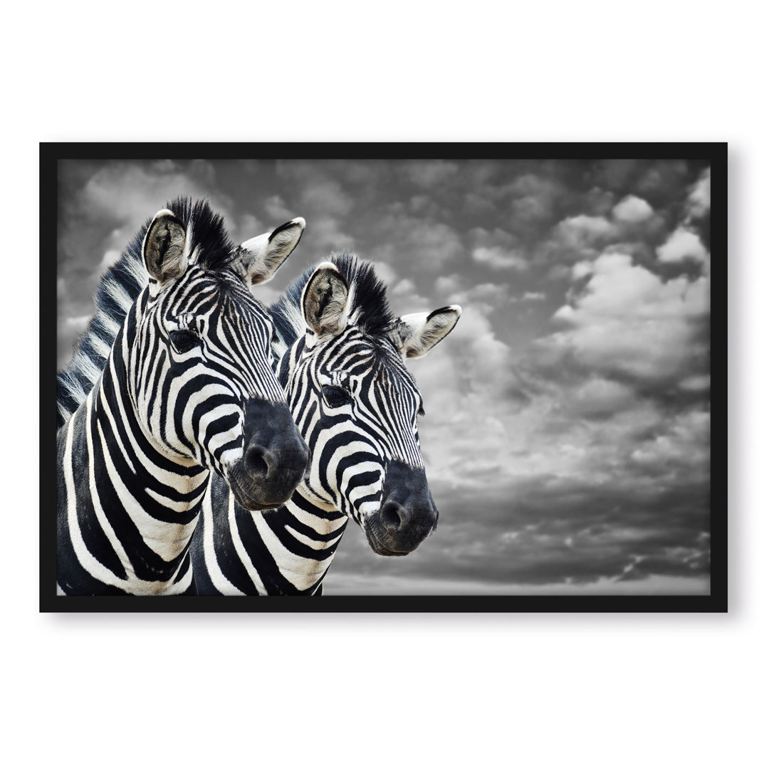 Gerahmter Grafikdruck "Two Zebras"