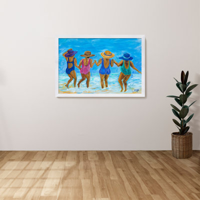 «Mesdames sur la plage I», reproduction de peinture acrylique
