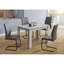 Table de salle à manger en bois manufacturé gris neutre, 4 places, pratique pour une petite cuisine ou une salle à manger, style contemporain contemporain