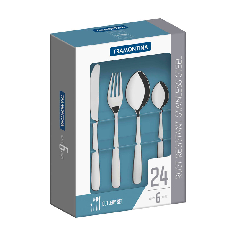 Tramontina Stainless Steel 24 Pcs. Cutlery Set