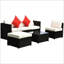 Extérieur: mobilier de patio six pièces pour terrasse, porche ou bord de piscine avec structure en acier galvanisé et housses amovibles, facile à nettoyer