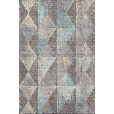 Premium Machine Washable Varroville AMF1721 Geometric Rug