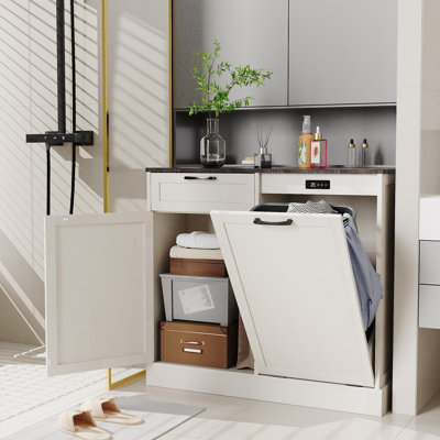 Tilt Out Trash Can Cabinet, Trashcan Cabinet For Kitchen, Wood Cabinet With Trash Can Pull Out