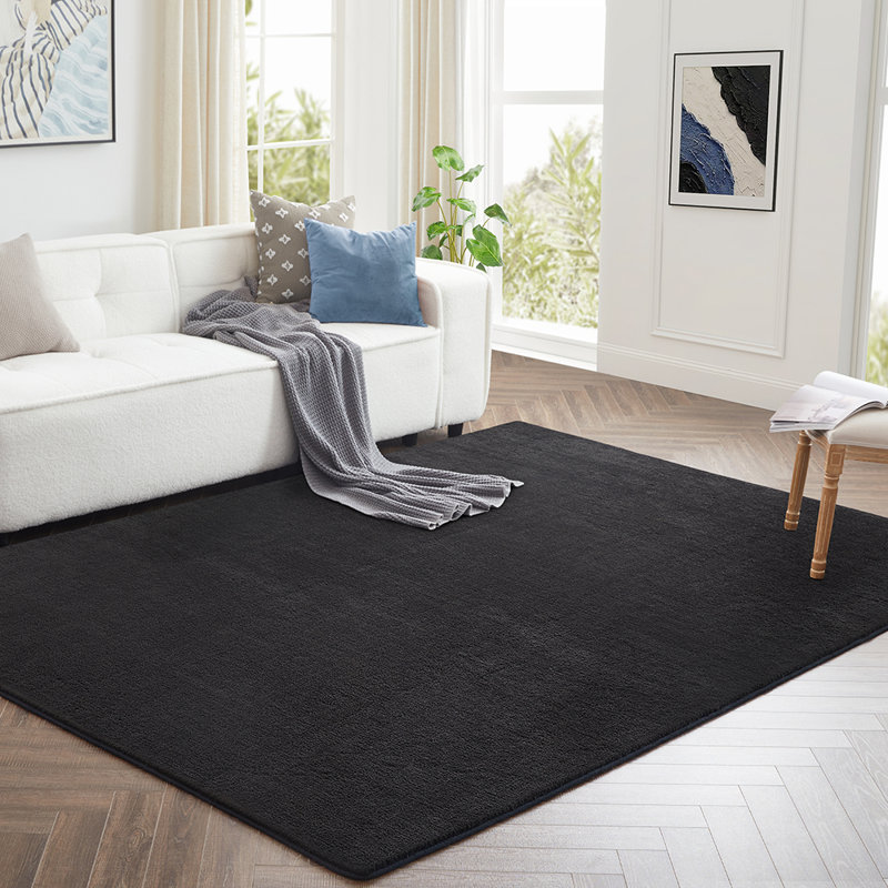Shag Area Rug, 160 x 230 cm, BLACK