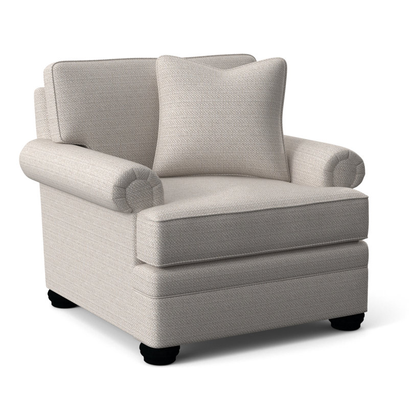 Kensington Armchair, White Textured Performance; 0865-91, Black Finish