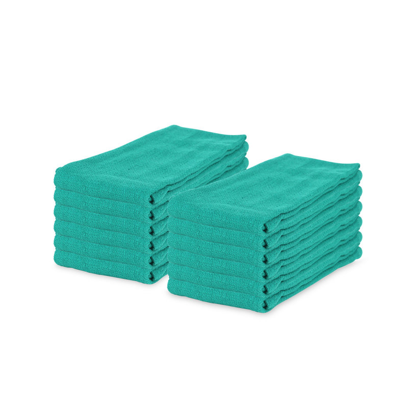 Arkwright 100% Cotton Huck Cleaning Towels 16x26, Green