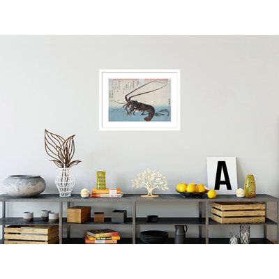 Shrimp and lobster by Andō Hiroshige -Framed Giclee Print