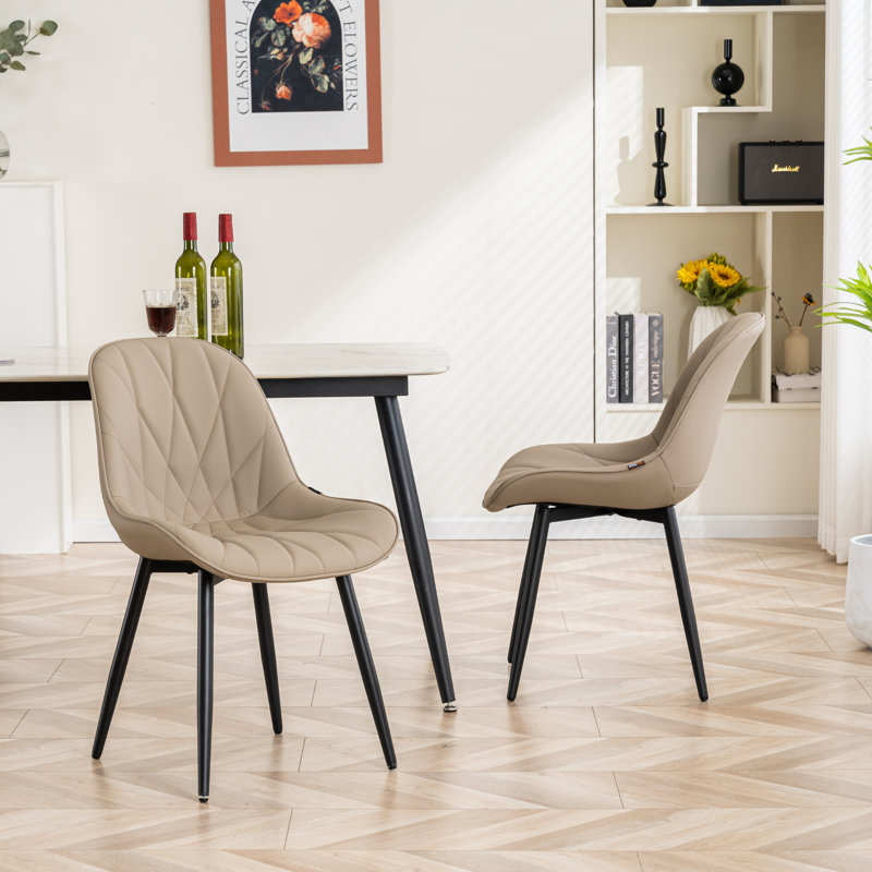 Chaise d'appoint rembourrée en similicuir Chardee, Kaki
